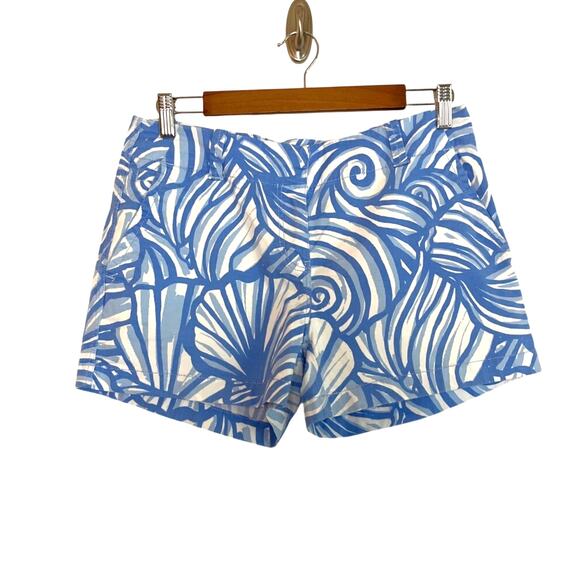 Vineyard Vines Womens Blue White Swirl Print 3.5" Chino Shorts Sz 4 Beach Resort - Picture 1 of 7
